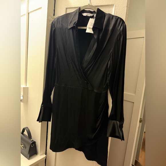 & Other Stories Black Mini Wrap Shirt Dress - Picture 5 of 8